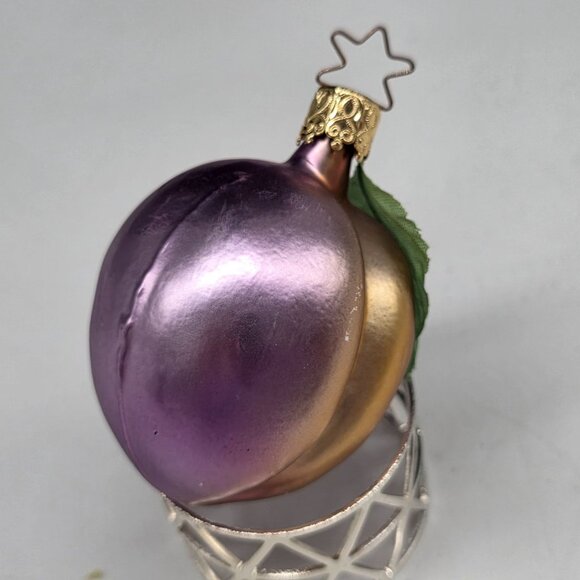Inge Glas Plum German Glass Christmas Ornament Purple 2" - Picture 4 of 6